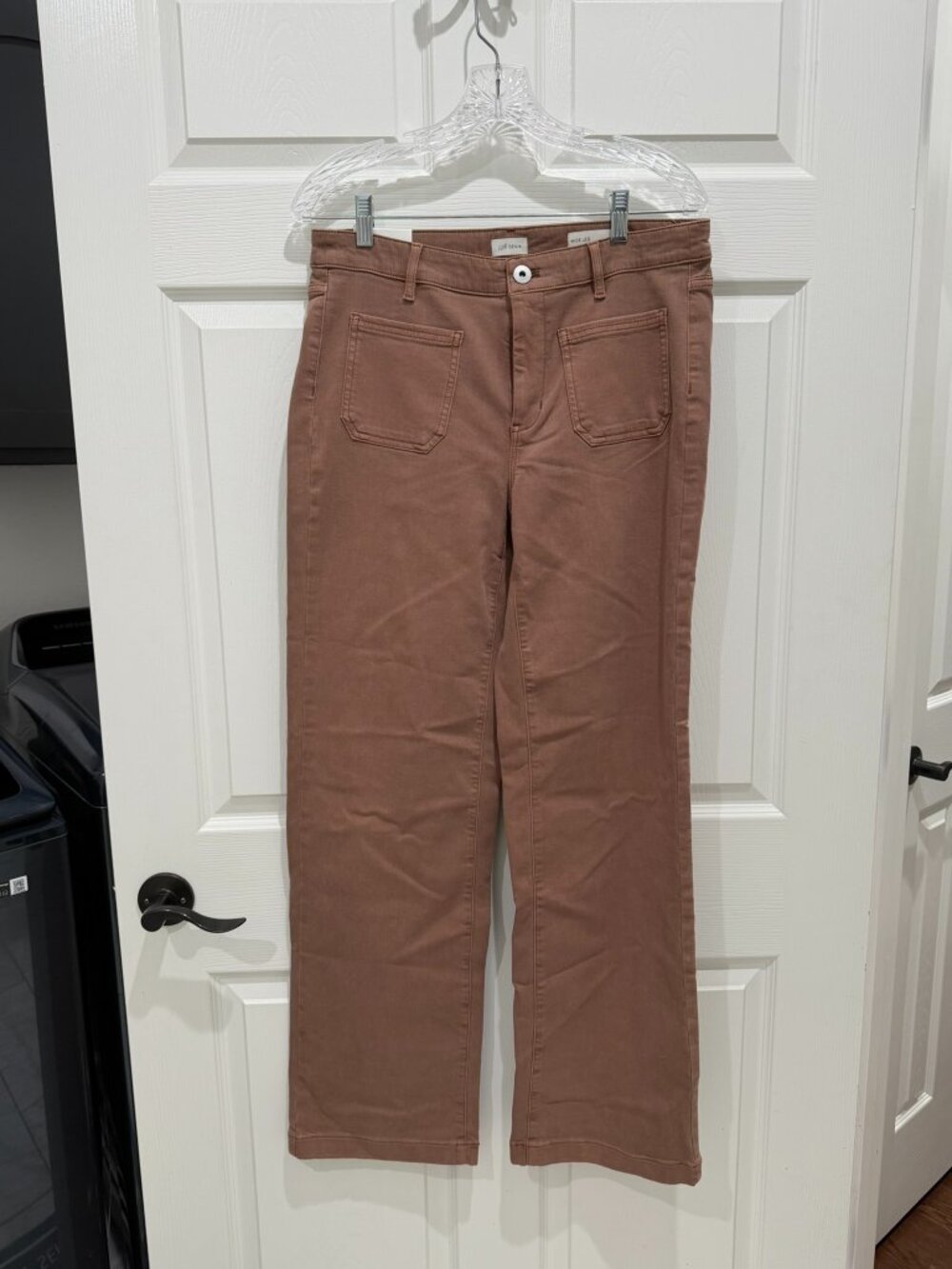 NWT J.Jill Patch Pocket Wide Leg Jeans Light Rattan Size 8